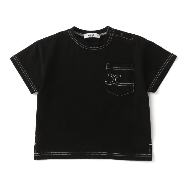 胸ポケットステッチTシャツ(90 黒): キッズ - ナルミヤ オンライン公式