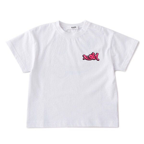 バックスマイルプリントロゴTシャツ