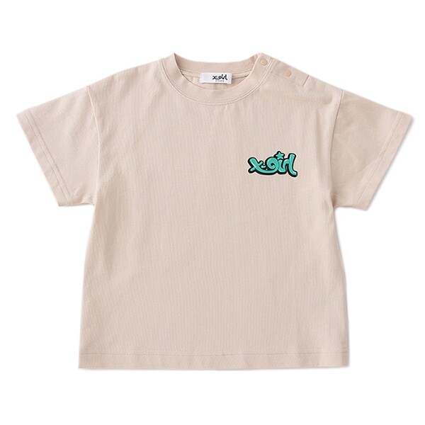 バックスマイルプリントロゴTシャツ