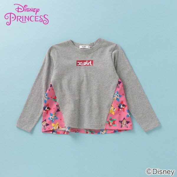 【DISNEY】 PRINCESSデザイン 切り替えロゴTシャツ