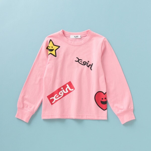 キラッキー＆ハートロゴプリントTシャツ