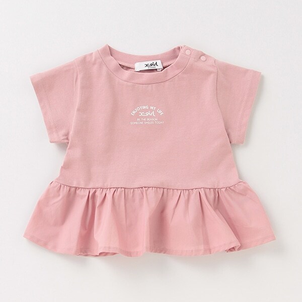 布帛切り替えペプラムTシャツ