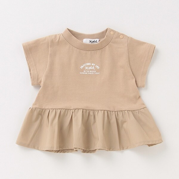布帛切り替えペプラムTシャツ