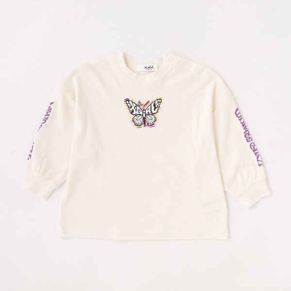 バタフライモチーフ長袖Tシャツ