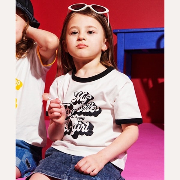 ロゴモチーフリンガーTシャツ(80cm 黒): キッズ - ナルミヤ オンライン