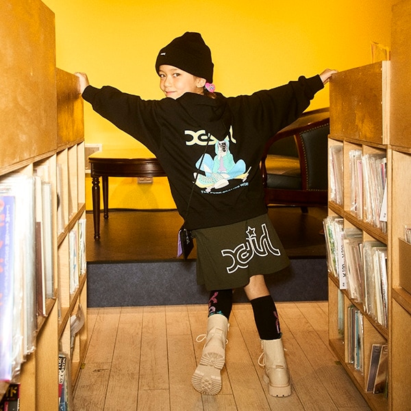 裏起毛カーゴ巻スカート