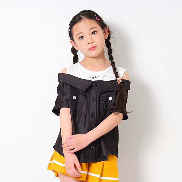 一部ショップ展開】ドッキングシャツ(110cm ラベンダー): キッズ 一部ショップ展開】ドッキングシャツ(110cm ラベンダー): キッズ