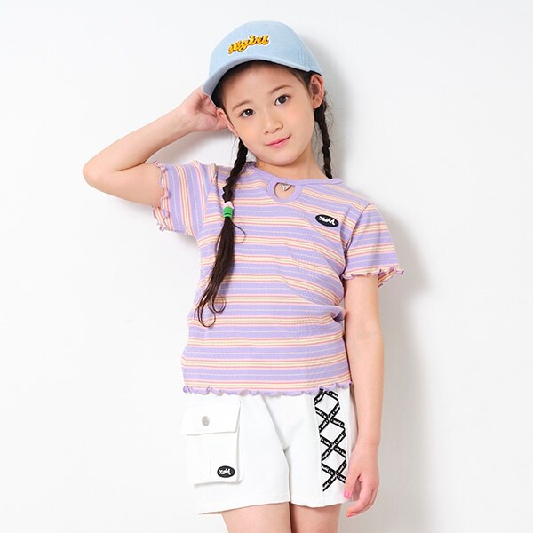 チャームツキマルチボーダー半袖Tシャツ