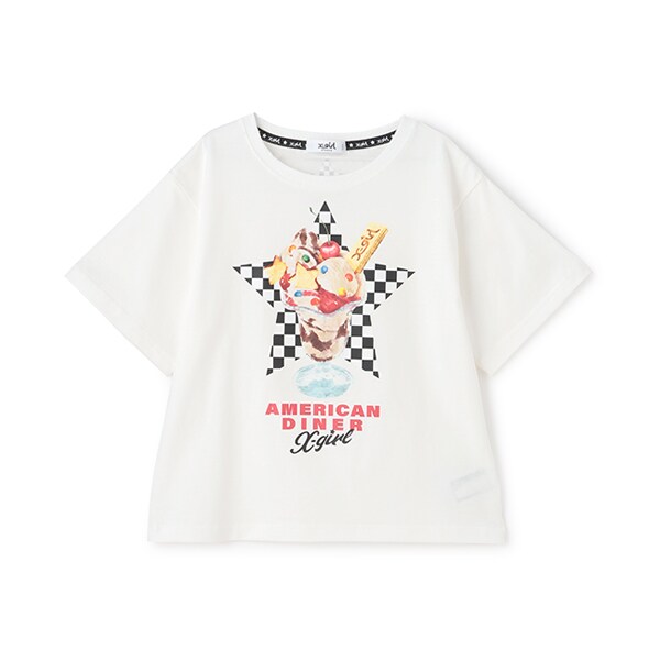 ダイナーパフェプリント半袖Tシャツ