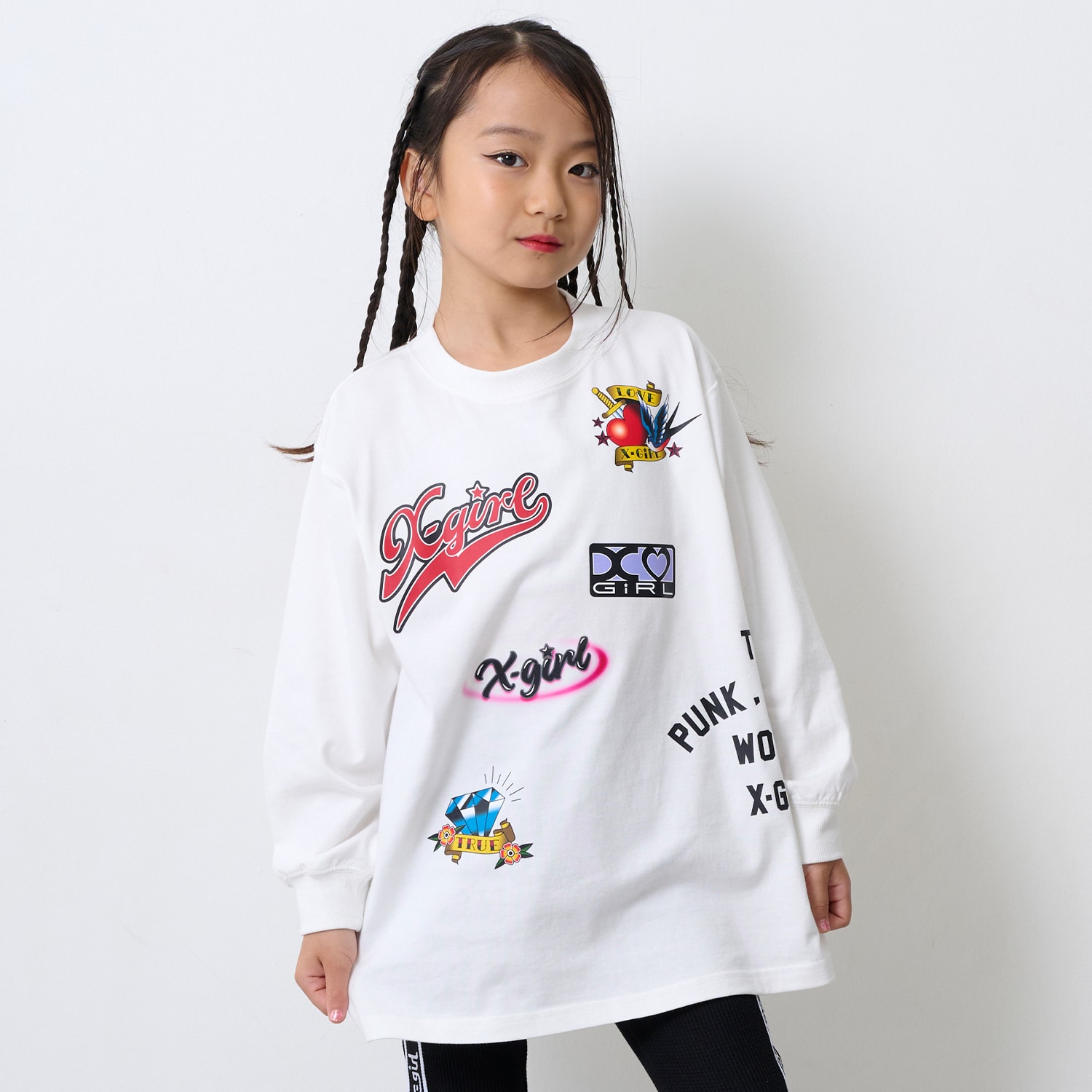 mcm レディース キッズ 長袖シャツ petit main 長袖Tシャツ 総柄 モチーフ 女の子 キッズ ベビー