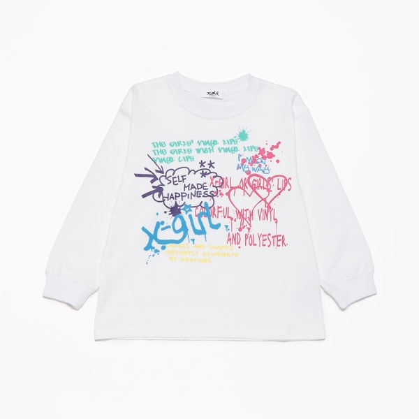 【人気商品再入荷】【直営店で取り扱い無し】メッセージカラフルロゴ長袖Tシャツ