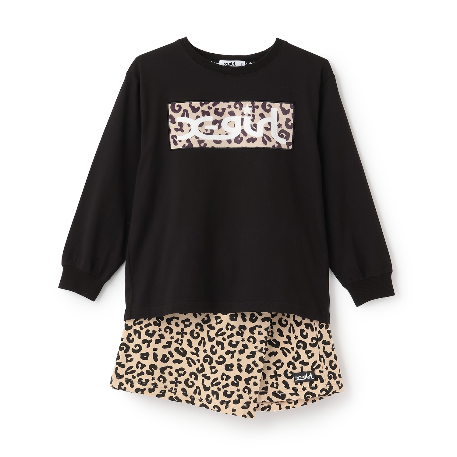 フロッキーBOXロゴ長袖Tシャツ&スカショーパンセット