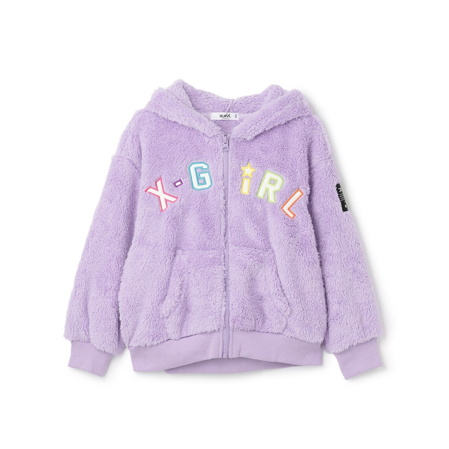 ロゴアップリケ刺しゅうフラッフィージップパーカー