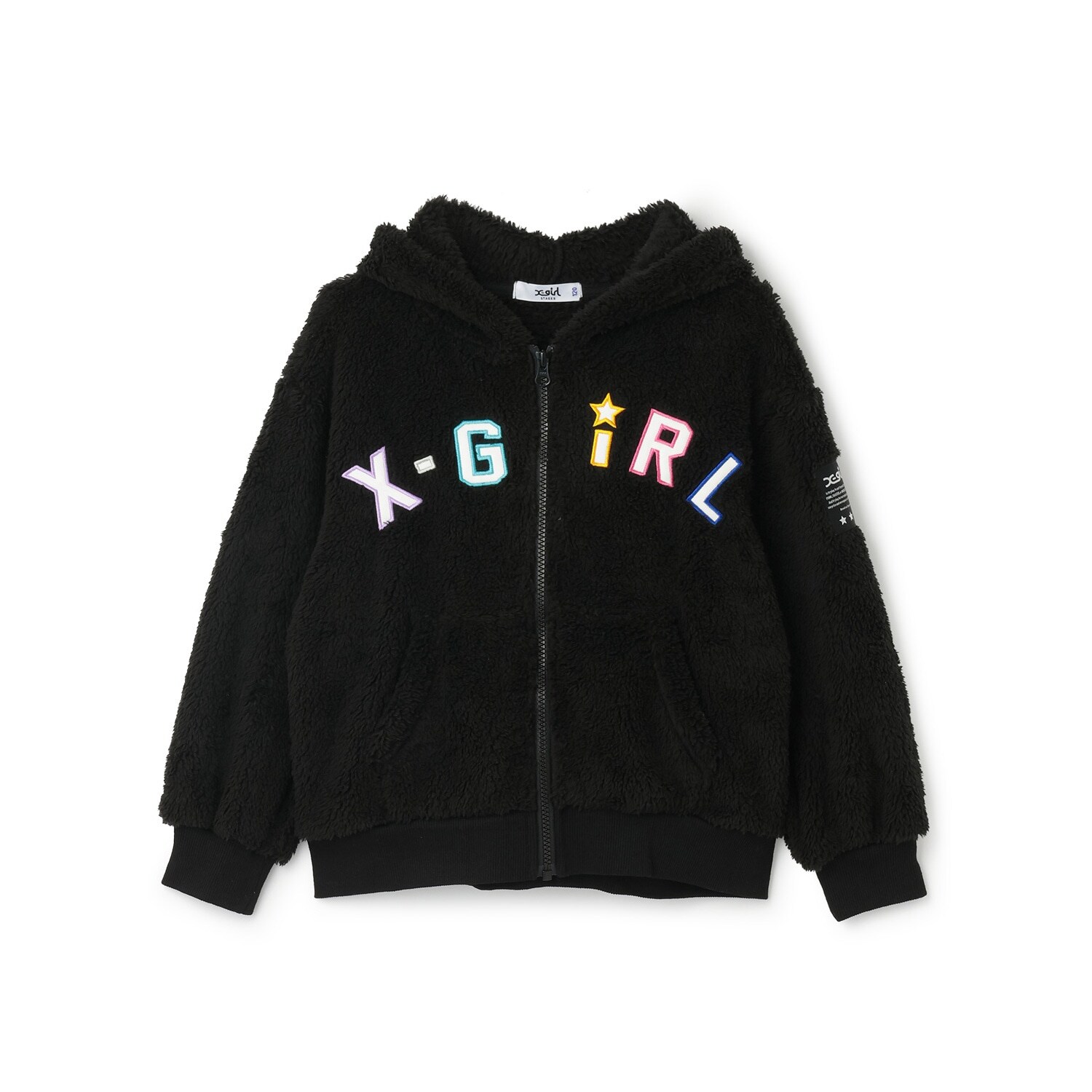 ロゴアップリケ刺しゅうフラッフィージップパーカー