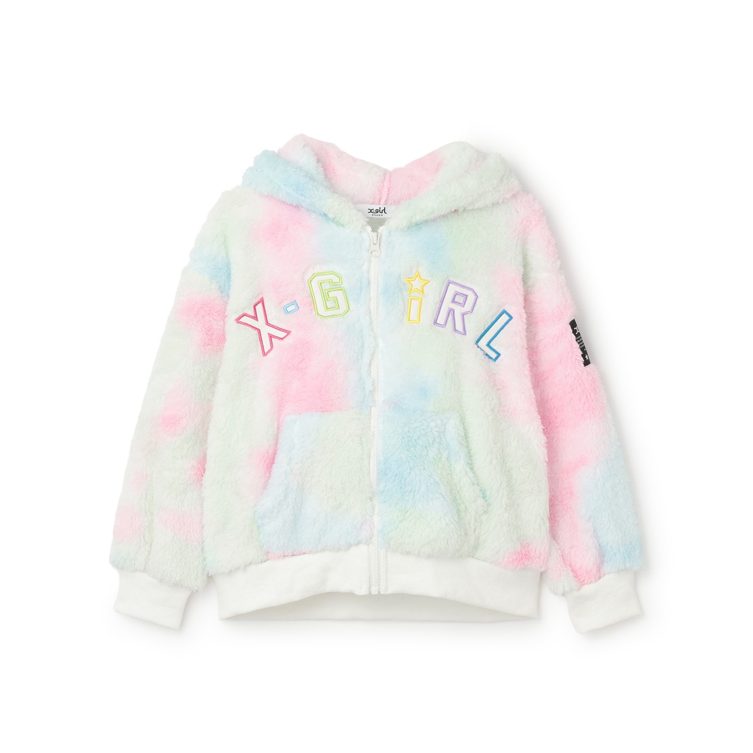 ロゴアップリケ刺しゅうフラッフィージップパーカー