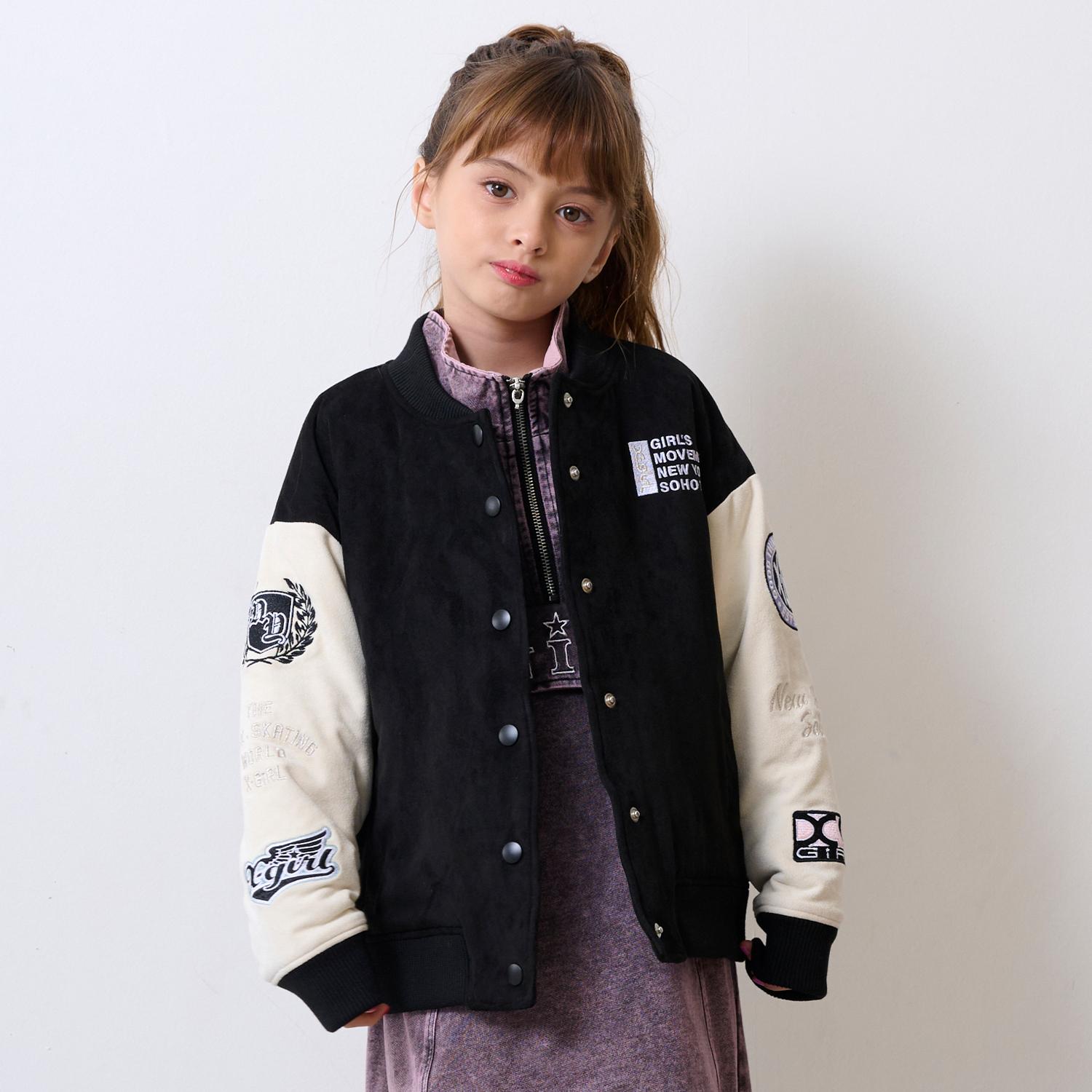 袖ワッペン配色中わたブルゾン