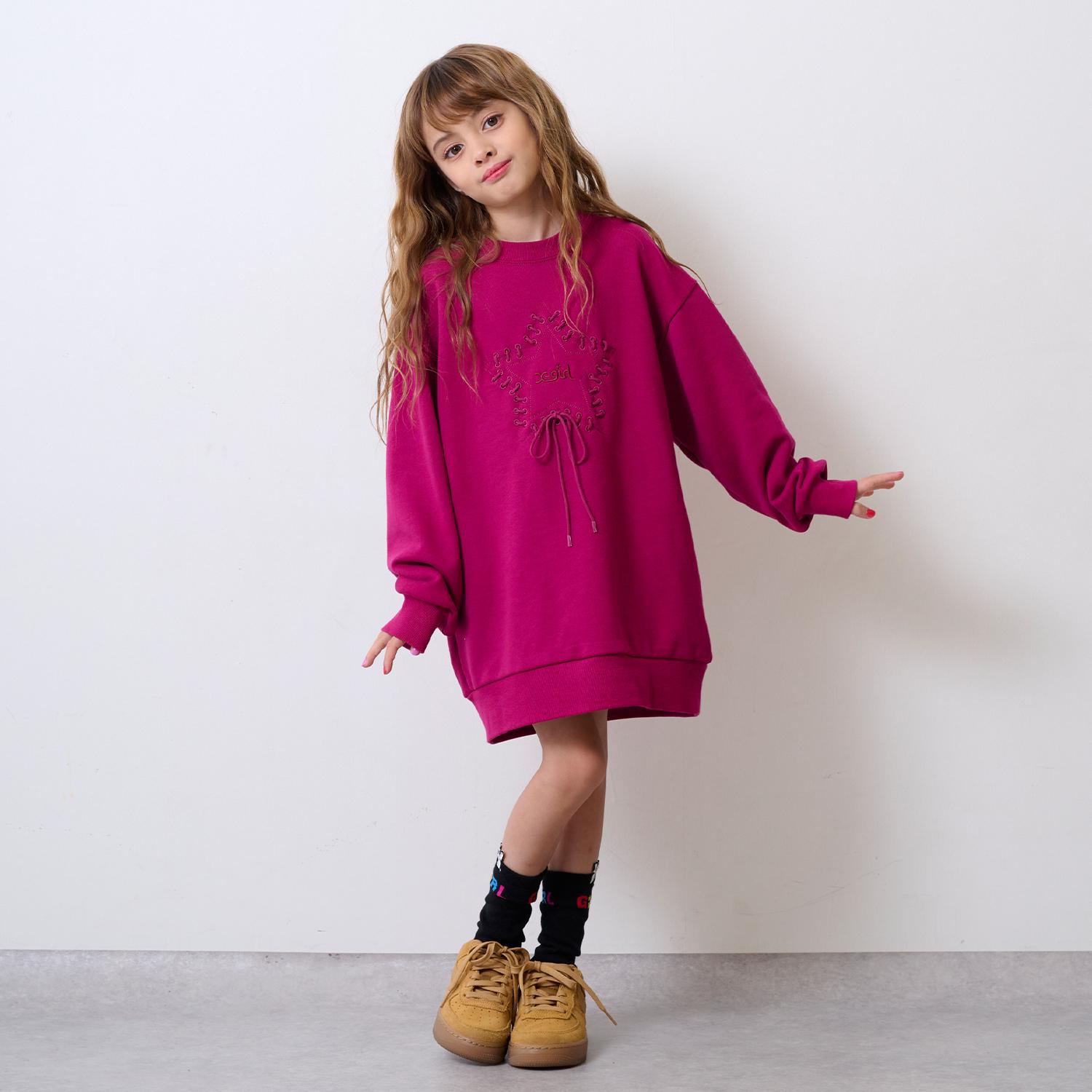 スターレースアップスウェットワンピース