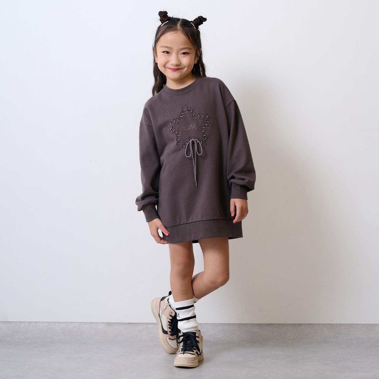 スターレースアップスウェットワンピース