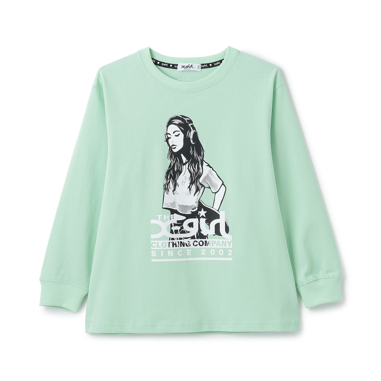 スケボーガールイラスト 長袖Tシャツ