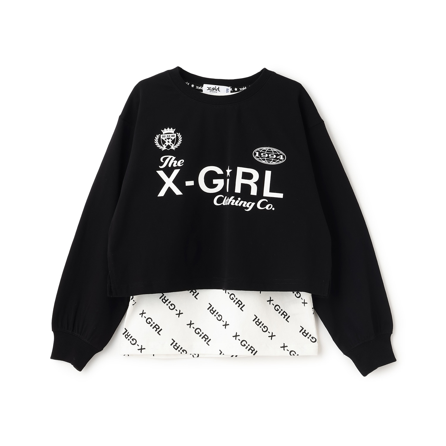 ロゴ長袖Tシャツ+総柄ロゴタンクトップセット