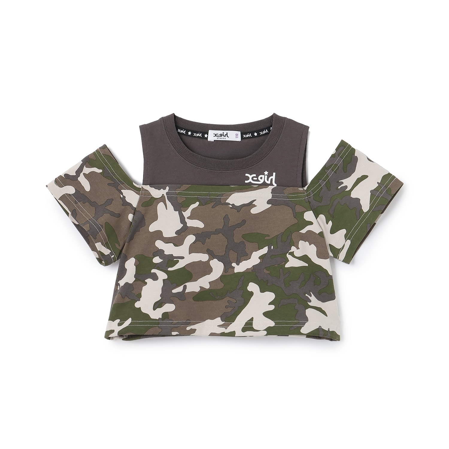 アソート総柄肩あき半袖Tシャツ