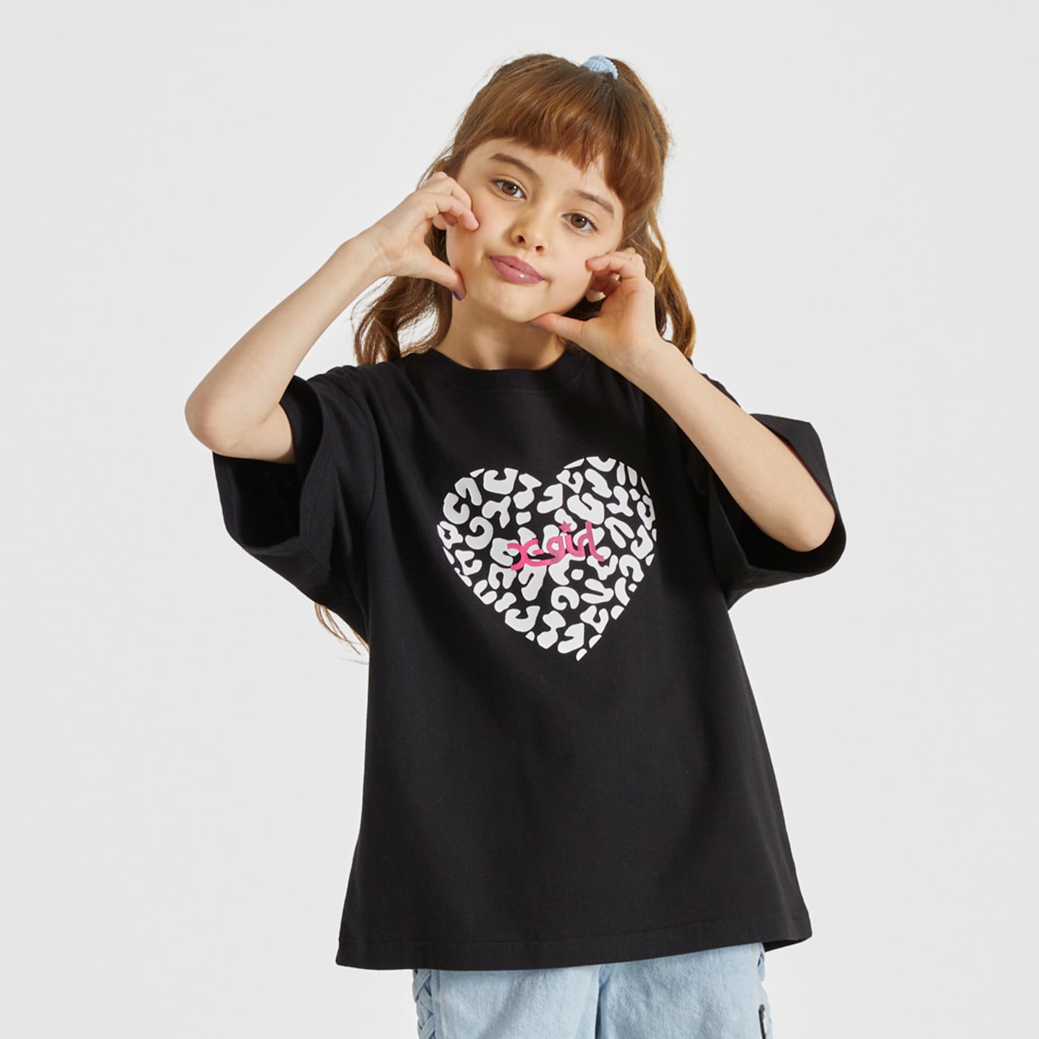 【予約】レオパードハートプリント 半袖Tシャツ