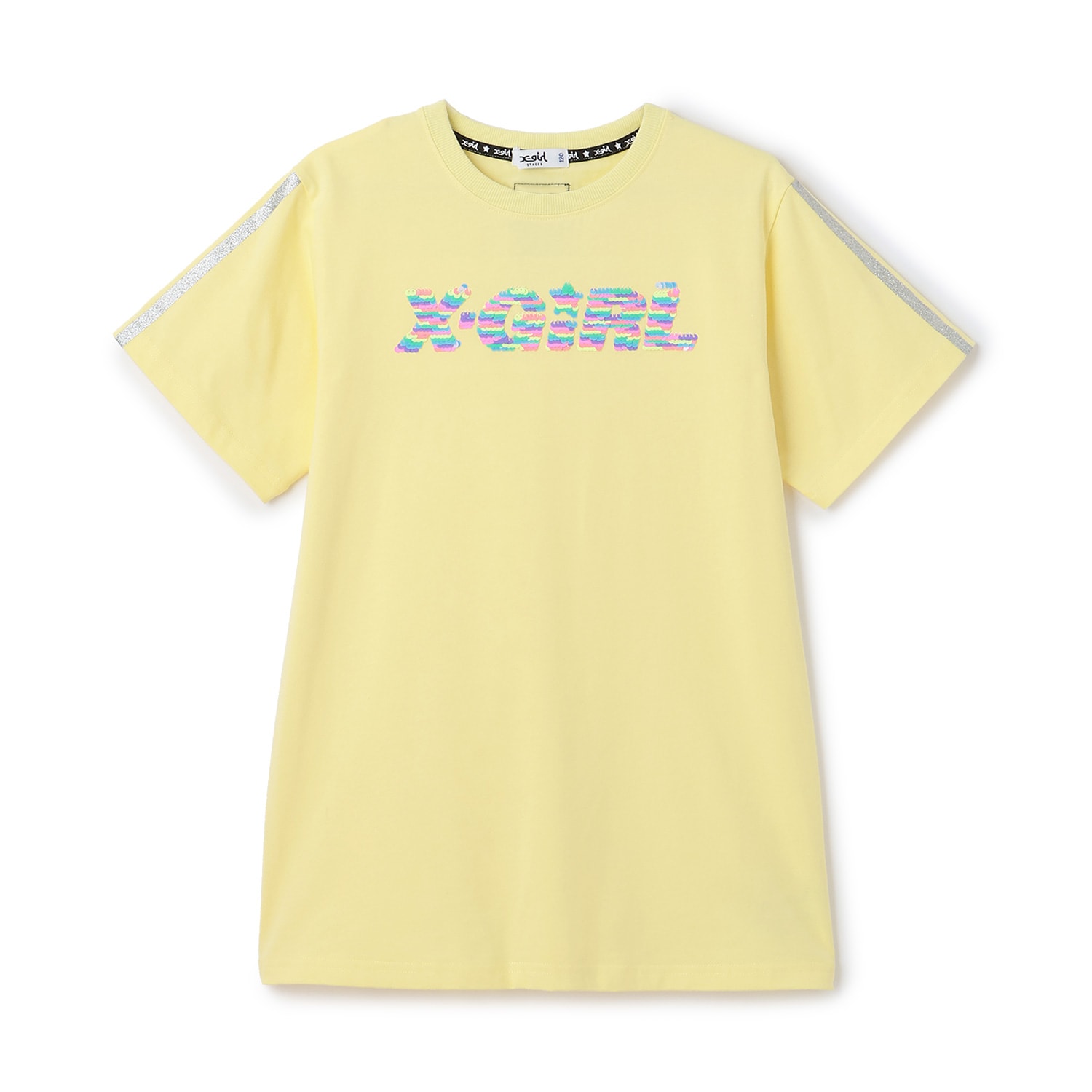 スパンコール刺しゅう 半袖Tワンピース