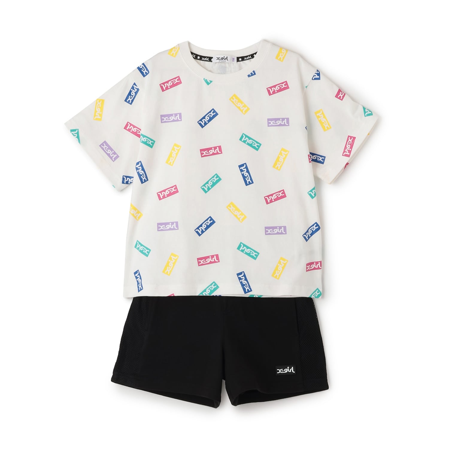 BOXロゴ総柄半袖T+サイドメッシュショートパンツセット