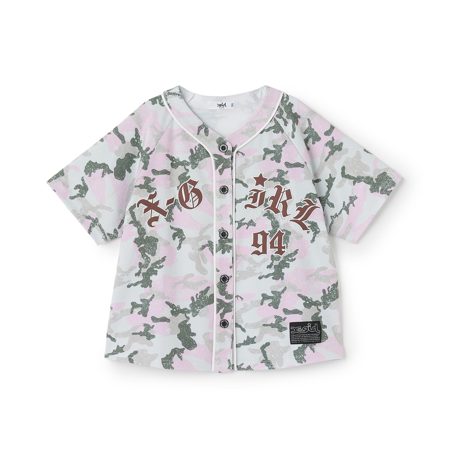 パッチロゴ刺しゅう ベースボール半袖シャツ