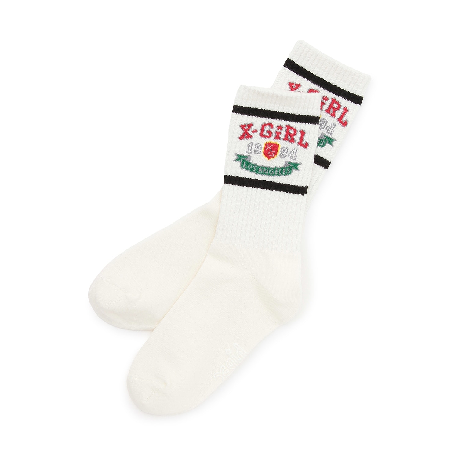 エンブレムロゴライン リブクルーソックス