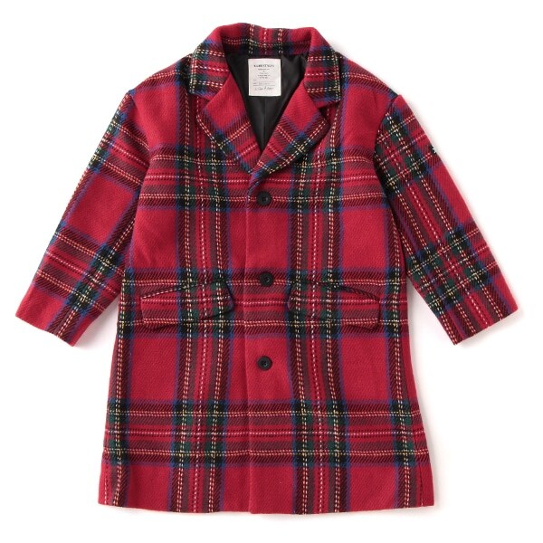 Narumiya Online ナルミヤ オンラインの公式通販サイトチェックチェスターコート 80 赤 キッズ