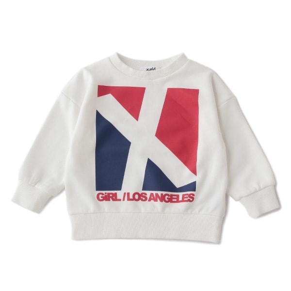 裏毛 スクエアロゴトレーナー(80 赤): キッズ - ナルミヤ オンライン