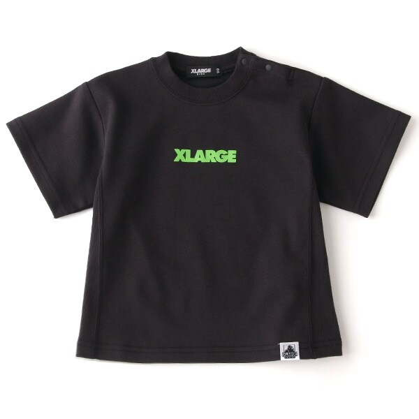 リブ切り替えロゴTシャツ