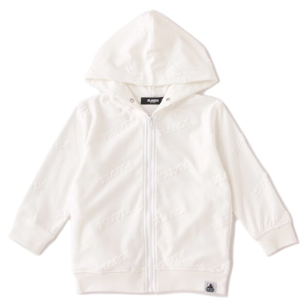 パイルロゴ総柄ジャカードパーカー