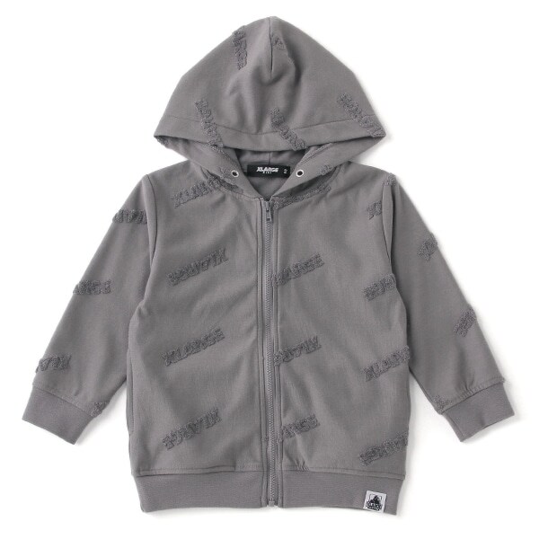 パイルロゴ総柄ジャカードパーカー