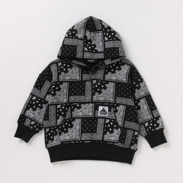 裏毛 ペイズリー柄ビッグシルエットパーカー
