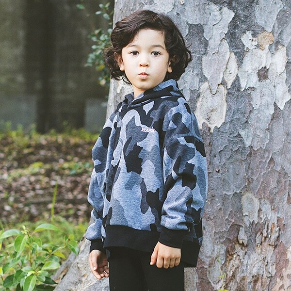 ジャガード迷彩ビックシルエットパーカー