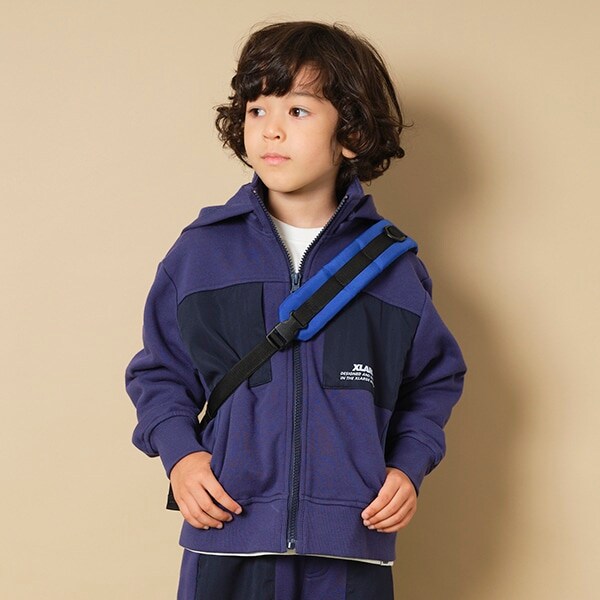 異素材ポケットジップパーカ