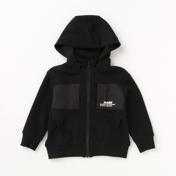 異素材ポケットジップパーカ