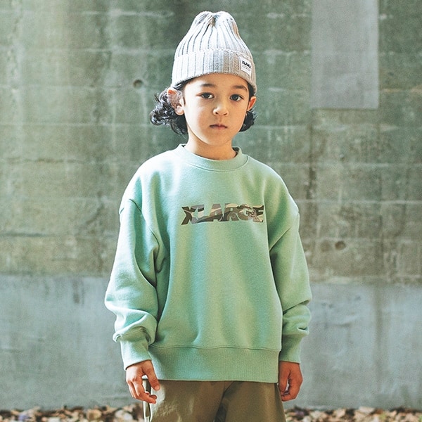 迷彩ロゴビックシルエットトレーナー