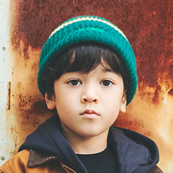 ラインニット帽