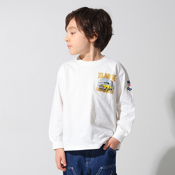 トラックプリント長袖Tシャツ