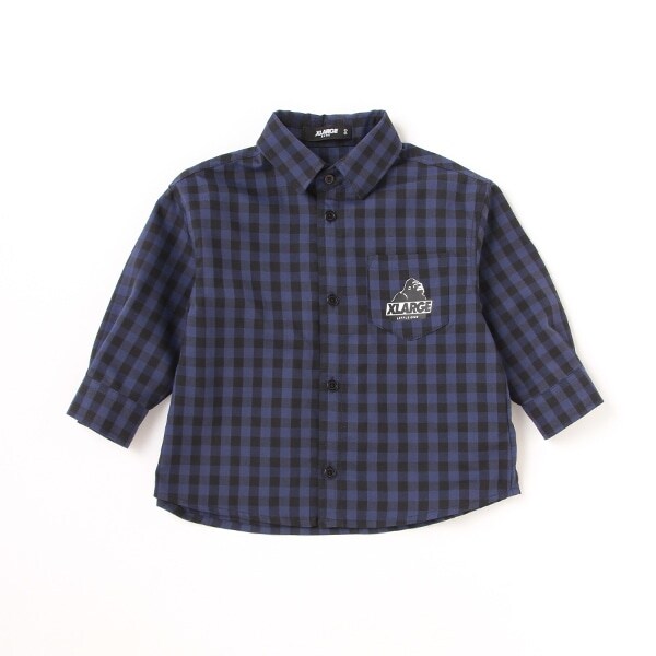 【WEB限定】ブロックチェック長袖シャツ