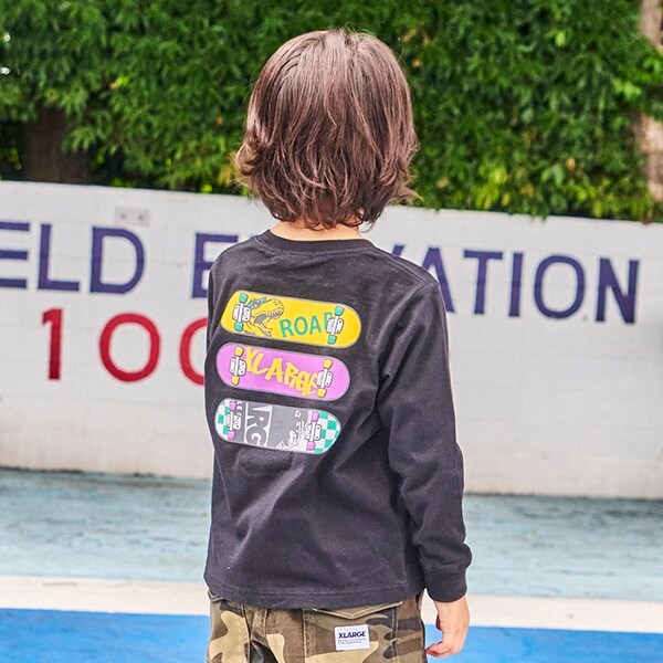 スケボーモチーフ長袖Tシャツ