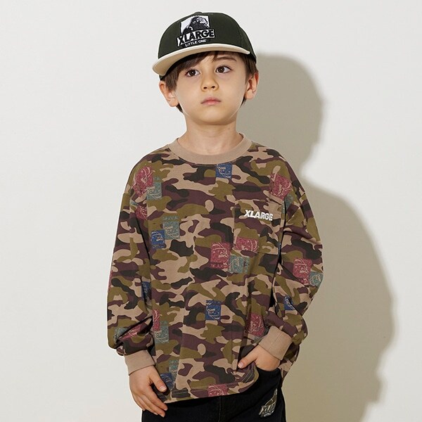 【WEB限定】カモフラスタンプ長袖Tシャツ
