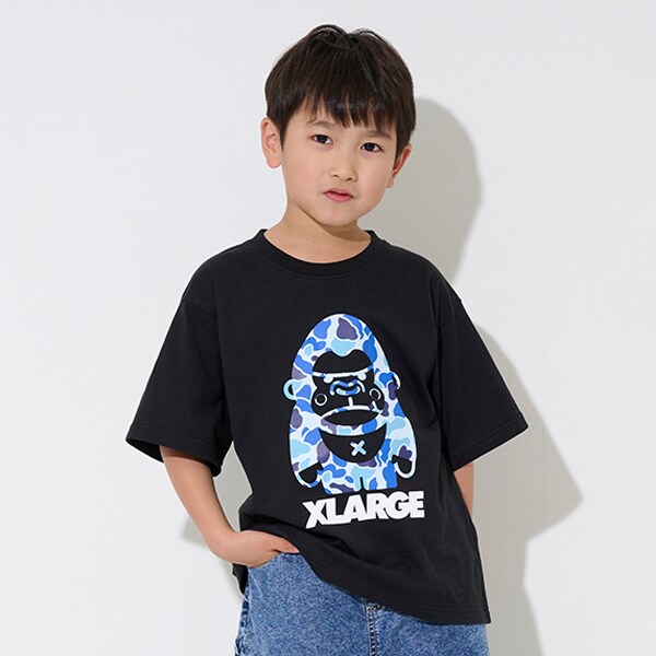 カモ柄ファニーゴリラ半袖Tシャツ