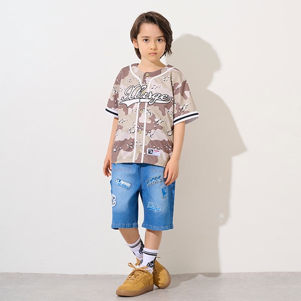 ワッペンロゴハーフパンツ(90cm ブルー): キッズ - ナルミヤ