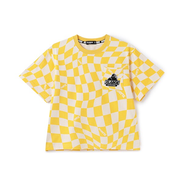 歪みチェッカー総柄半袖Tシャツ