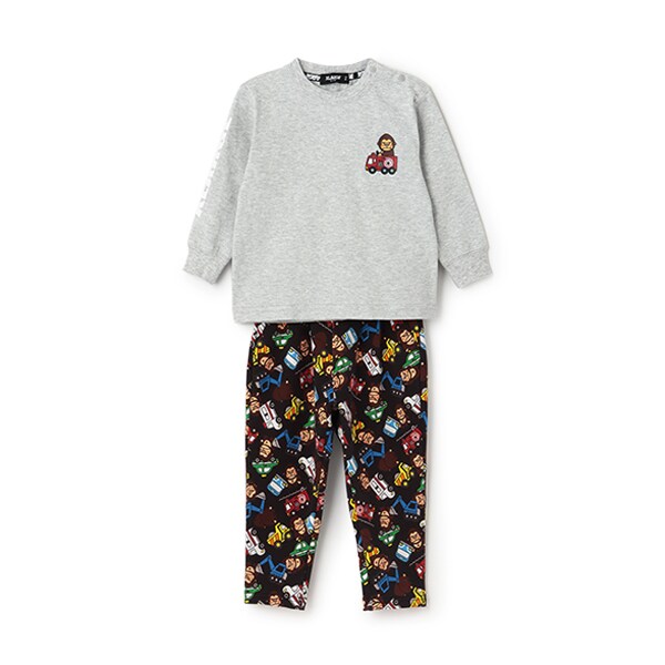 ファニーゴリラ&車長袖Tシャツ+総柄レギンスセット