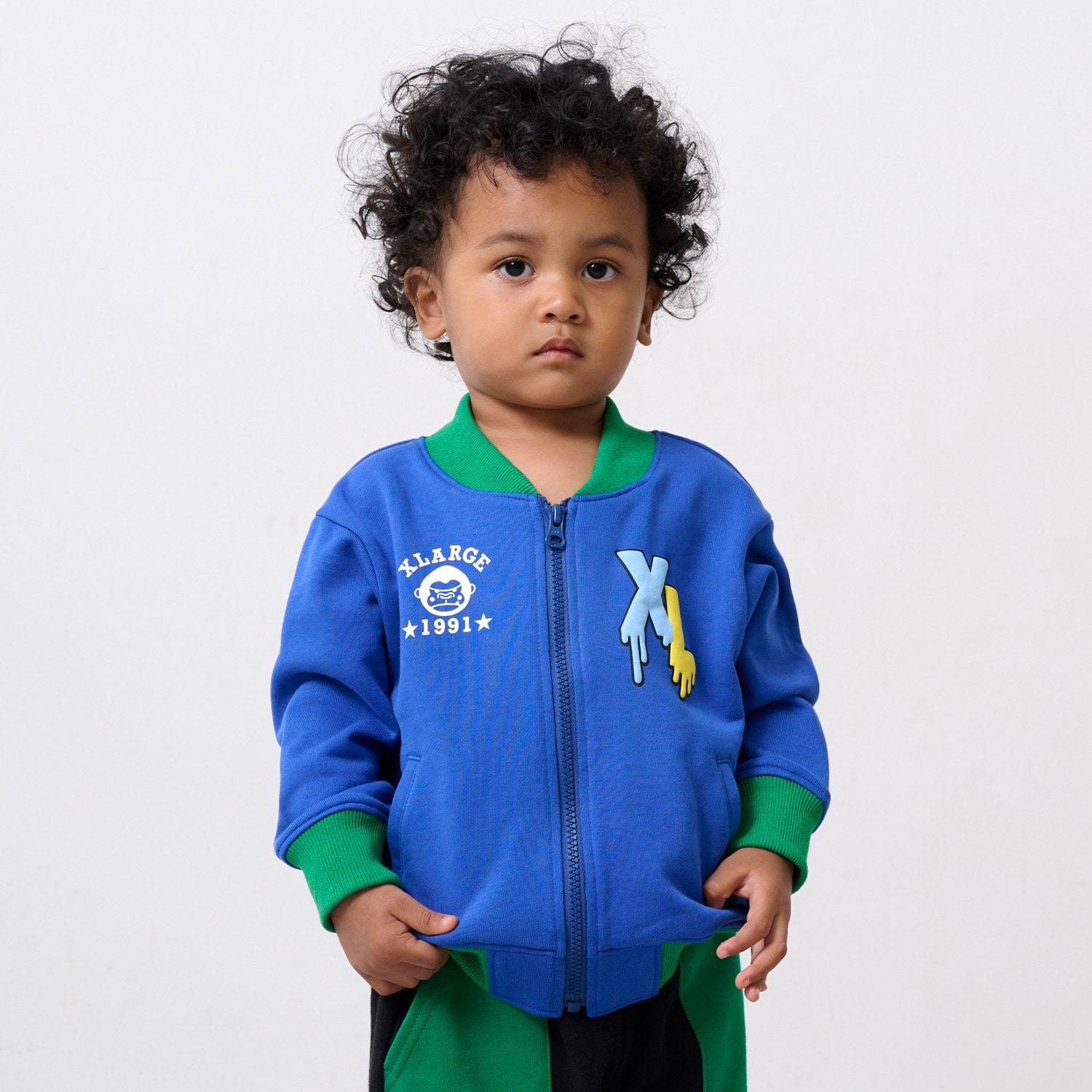 ファニーゴリラ&ドリップロゴスウェットジッププルオーバー